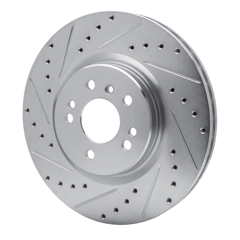 Mercedes-Benz ML350 Brake Rotor (1) - Front Left - R1 Concepts - Drilled & Slotted - Silver - `06-`12